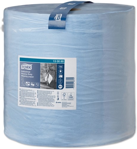 Poetspapier Tork W1 Industrial Premium blauw 750 Vel