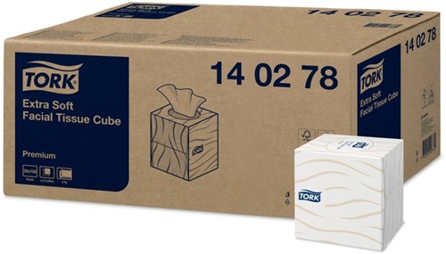 Facial tissues Tork Premium kubus 2laags wit 100 Vel