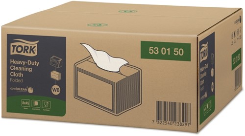 Reinigingsdoek Tork W8 Premium Heavy Duty wit 45 Vel-2