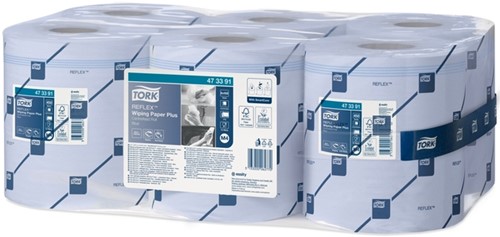 Poetspapier Tork M4 Advanced 2laags 450 vel blauw 6 Rol