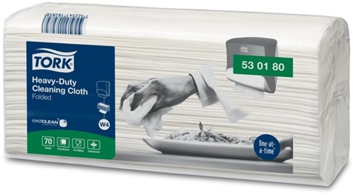 Reinigingsdoek Tork W4 gevouwen wit 530180 4 pak-2