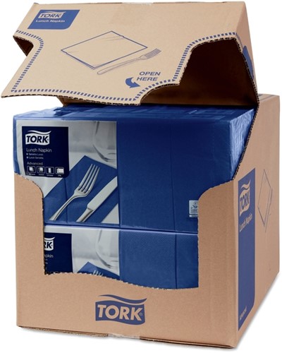 Lunchservet Tork Advanced achtstevouw donkerblauw 200 Stuk-3