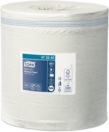 Poetspapier Tork M4 Advanced 1laags 857 vel wit 6 Rol-2