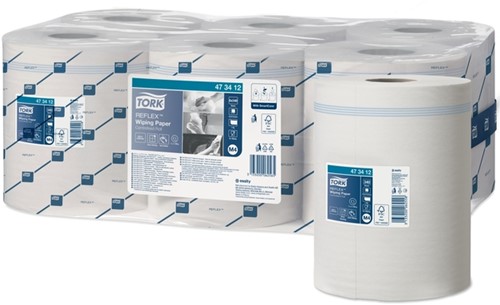 Poetspapier Tork M4 Premium 1laags 340 vel wit 6 Rol-3