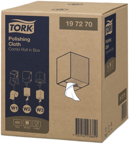 Reinigingsdoek Tork W1 W2 W3 Premium 1laags wit 1 Rol-3