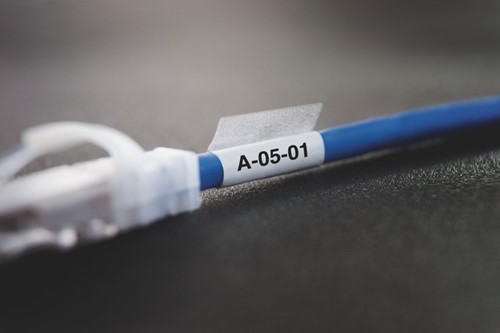 Labeltape Dymo XTL kabelwikkel 21mm zwart op wit 1 Stuk-2