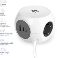 Stekkerblok ACT 3vdig incl 2x USB C/A wt/gs 1 Stuk-13
