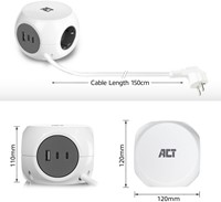 Stekkerblok ACT 3vdig incl 2x USB C/A wt/gs 1 Stuk-9