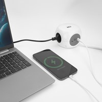 Stekkerblok ACT 3 voudig  inclusief 2x USB C/A 1.5 meter wit/grijs-4