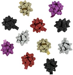 Rozetten assorti glitter diameter 50mm 50 Stuk