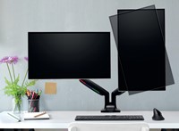 One-touch in hoogte verstelbare dubbele monitorarm 1 Stuk-3