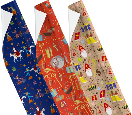 Inpakpapier Sinterklaas 300x100cm assorti-2