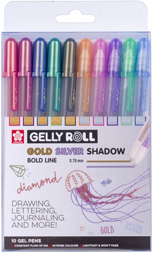 Gelschrijver Sakura Gelly Roll Gold Silver Shadow 10 Stuk-2