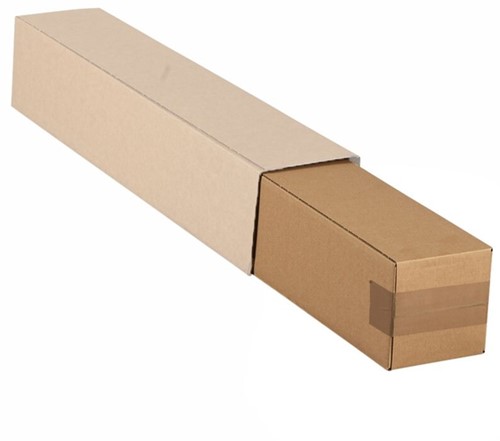 Vierkante koker formaat 750x120x120mm bruin 1 Stuk