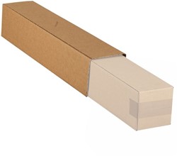 Vierkante koker formaat 750x126x126mm bruin 1 Stuk