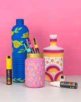 Paintmarker Uni POSCA PC8K breed schuin metallic rood-6