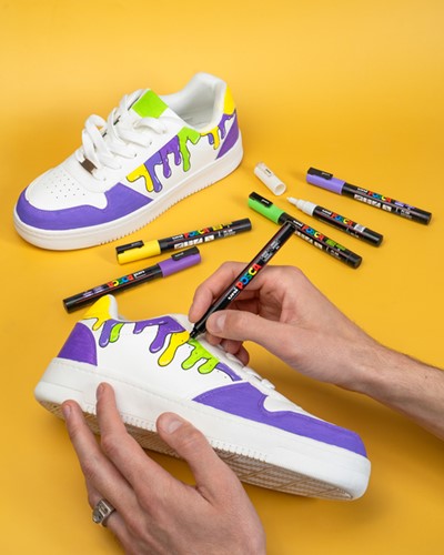 Paintmarker Uni POSCA PC8K breed schuin assorti set à 8 stuks-2