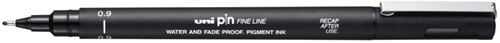 Fineliner Uni-ball Pin 0.9mm zwart 1 Stuk
