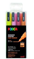 Paintmarker Uni POSCA PC3M F 4st glitter warm 4 Stuk