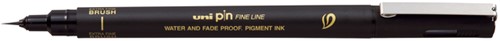 Fineliner Uni-ball Pin brush EF zwart 1 Stuk