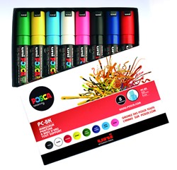 Paintmarker Uni POSCA PC8K B schuin 8st assorti 8 Stuk