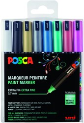 Paintmarker Uni POSCA PC1MR EF metallic 8st ass 8 Stuk