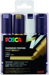 Paintmarker Uni POSCA PC8K B schuin 4 st assorti 4 Stuk