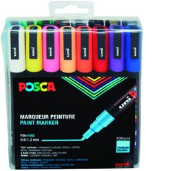 Paintmarker Uni POSCA PC3M F standaard 16st ass 16 Stuk