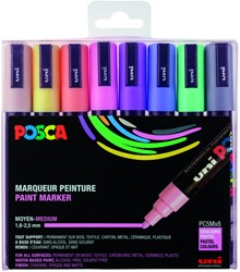 Paintmarker Uni POSCA PC5M M 8st pastel kleuren 8 Stuk