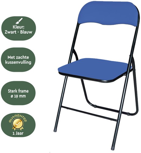 Klapstoel BRASQ FC100 blauw-zwart             1 Stuk-3