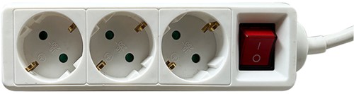 Stekkerdoos BRASQ  3 voudig 3 meter wit 1 Stuk