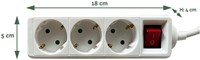 Stekkerdoos BRASQ  3 voudig 3 meter wit-2