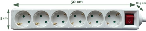 Stekkerdoos BRASQ  6 voudig 1.4 meter wit-2