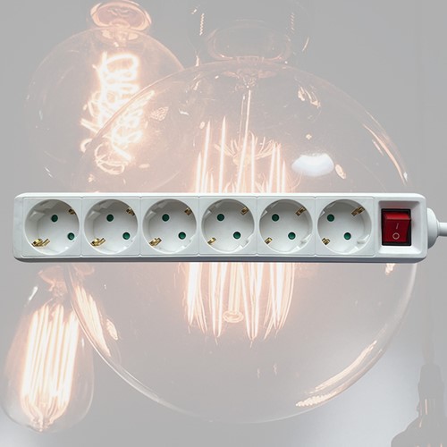 Stekkerdoos BRASQ  6 voudig 1.4 meter wit 1 Stuk-4