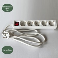 Stekkerdoos BRASQ  5 voudig 3 meter wit 1 Stuk-4