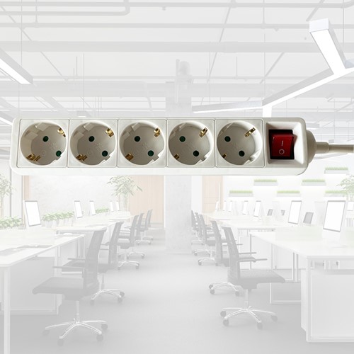 Stekkerdoos BRASQ  5 voudig 3 meter wit 1 Stuk-3