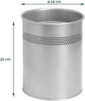 Papierbak BRASQ 15 liter zilver 1 Stuk-2