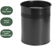 Papierbak BRASQ 15 liter zwart 1 Stuk-3