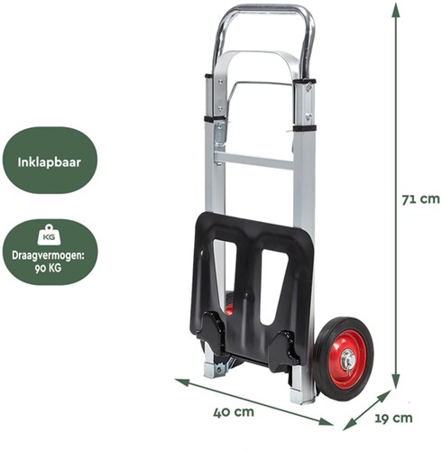 Steekwagen BRASQ inkapbaar stalen plateau 90 kg 1 Stuk-1