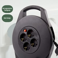 Kabelhaspel BRASQ  4 voudig 15 meter zwart 1 Stuk-3