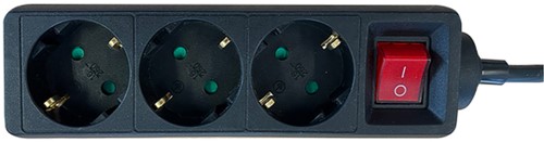 Stekkerdoos BRASQ  3 voudig 1.4 meter zwart 1 Stuk