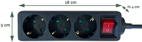 Stekkerdoos BRASQ  3 voudig 1.4 meter zwart 1 Stuk-2