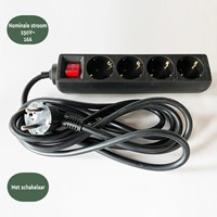 Stekkerdoos BRASQ  3 voudig 1.4 meter zwart 1 Stuk-2