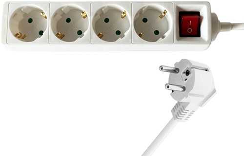 Stekkerdoos BRASQ  4 voudig 1.4 meter wit 1 Stuk-1