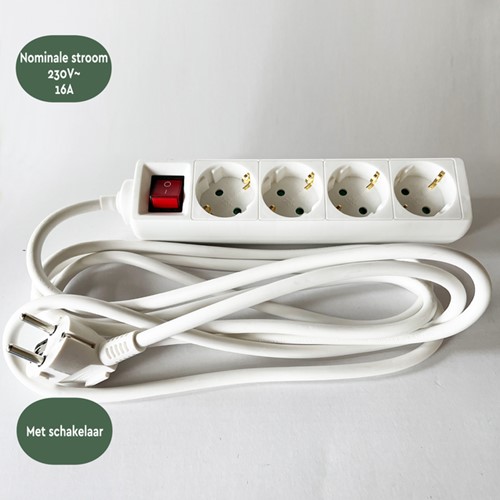 Stekkerdoos BRASQ  4 voudig 1.4 meter wit 1 Stuk-2