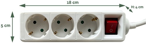 Stekkerdoos BRASQ  3 voudig 1.4 meter wit 1 Stuk-2