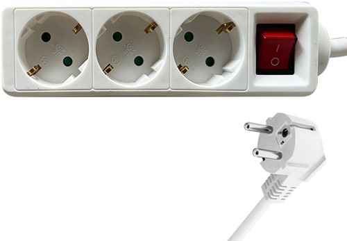 Stekkerdoos BRASQ  3 voudig 1.4 meter wit 1 Stuk-1