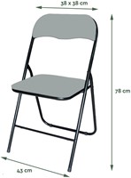 Klapstoel BRASQ FC100 grijs-zwart 1 Stuk-2