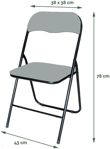 Klapstoel BRASQ FC100 grijs-zwart 1 Stuk-2