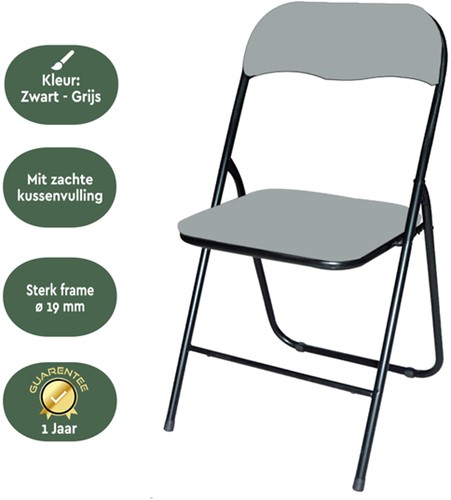 Klapstoel BRASQ FC100 grijs-zwart 1 Stuk-3